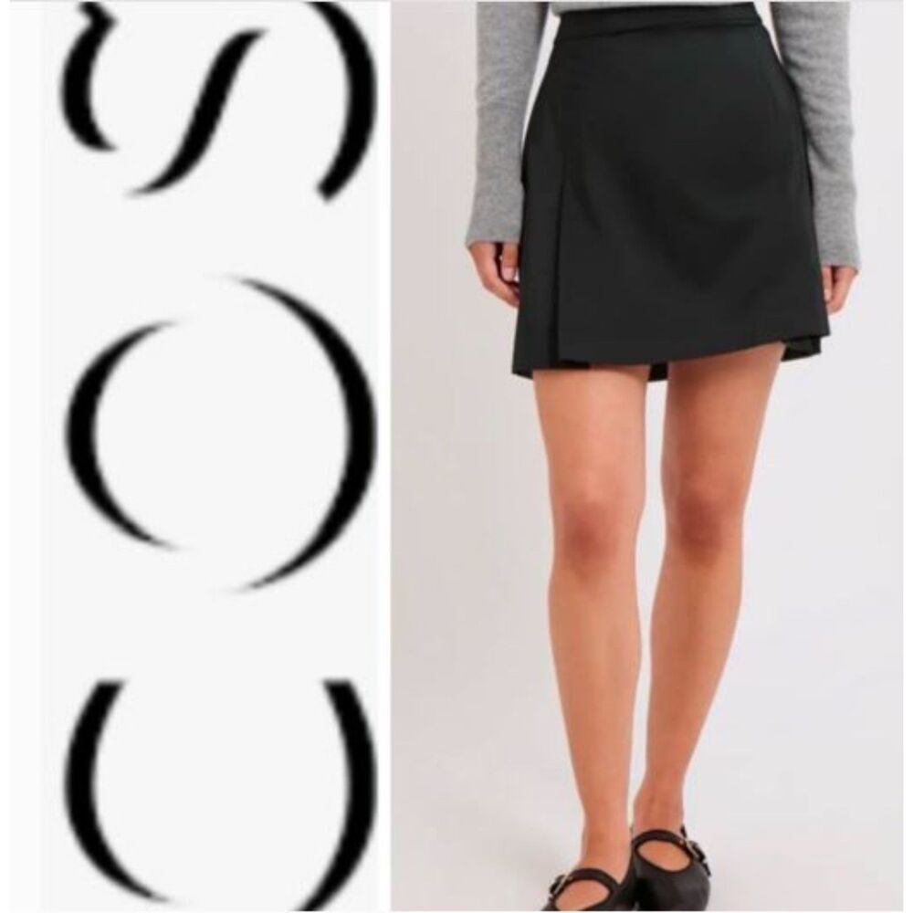 COS Women's black shell panel A-line skirt M and LNWT 89